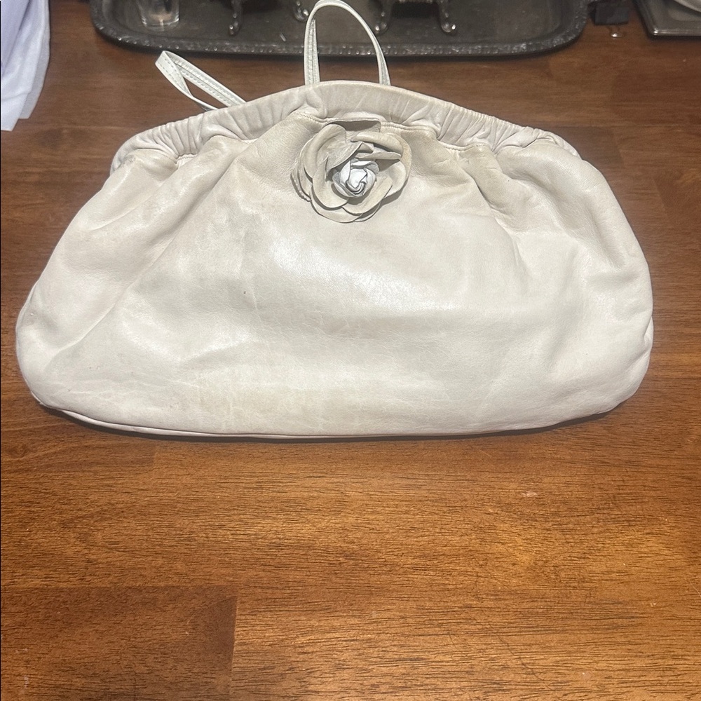 Vintage leather rose purse